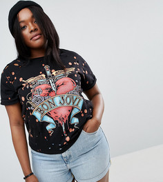 Футболка с принтом Bon Jovi ASOS CURVE - Черный
