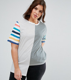 Свободная футболка в полоску ASOS CURVE - Мульти