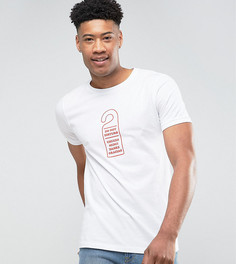 Футболка с принтом Do Not Disturb ASOS TALL - Белый