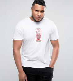 Футболка с принтом Do Not Disturb ASOS PLUS - Белый
