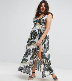Пляжное платье макси с пальмовым принтом ASOS CURVE - Мульти