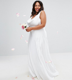 Платье макси с легкой драпировкой ASOS CURVE BRIDAL - Белый