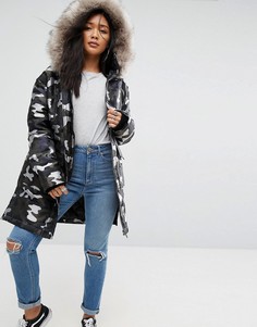 Парка с жаккардовым камуфляжным узором ASOS - Мульти