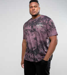 Фиолетовая футболка с принтом тай-дай Jacamo PLUS - Фиолетовый