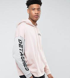 Оверсайз-худи со вставками и принтом на рукавах ASOS TALL - Розовый