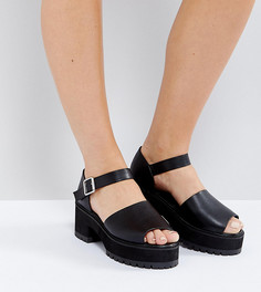 Босоножки на каблуке для широкой стопы ASOS TAKE IT BACK - Черный