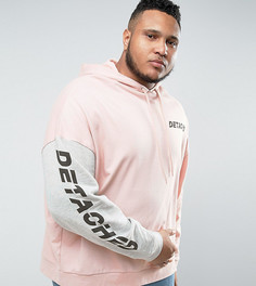Худи свободного кроя с принтом ASOS PLUS - Розовый