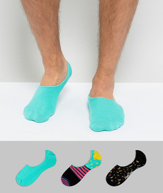 Набор из 3 пар подследников для кроссовок Happy Socks - Мульти