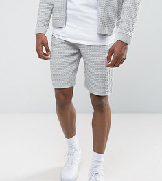 Бледно-серые фактурные шорты ASOS TALL - Серый