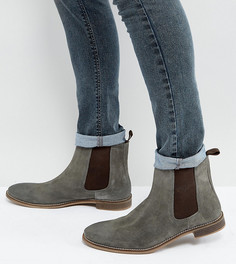Серые замшевые ботинки челси для широкой стопы ASOS - Серый