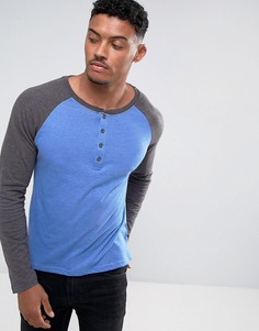 Лонгслив хенли с рукавами реглан Brave Soul - Синий
