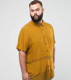 Рубашка классического кроя из вискозы с принтом ASOS PLUS - Коричневый