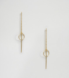 Позолоченные серебряные серьги-протяжки с кольцом ASOS - Золотой