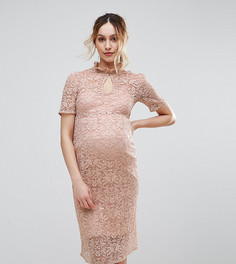 Кружевное платье-футляр Hope &amp; Ivy Maternity - Розовый