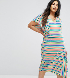 Чайное платье в яркую полоску ASOS CURVE - Мульти