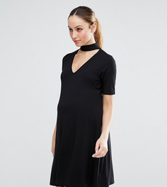 Платье с высоким воротом ASOS Maternity - Черный