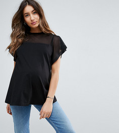 Топ с сетчатыми вставками ASOS Maternity - Черный