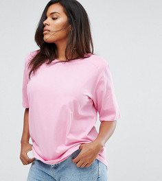 Свободная футболка с подплечниками ASOS CURVE - Розовый