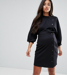 Платье мини в стиле 80-х на пуговицах ASOS Maternity - Розовый