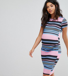 Облегающее платье-футболка в полоску ASOS Maternity - Мульти