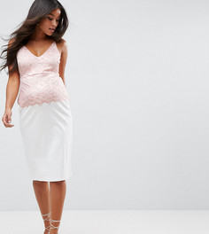 Платье на бретельках с кружевным топом ASOS Maternity - Белый