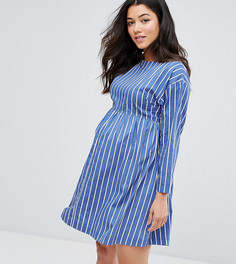 Свободное полосатое платье для беременных ASOS Maternity - Синий