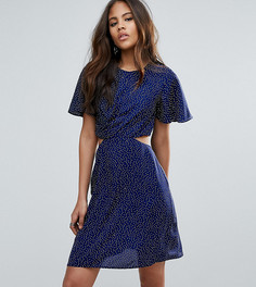 Чайное платье в горошек с вырезами ASOS TALL - Мульти