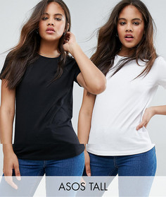 2 футболки с круглым вырезом ASOS TALL - Скидка 15 - Мульти