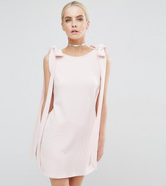 Платье мини А-силуэта в рубчик ASOS PETITE - Розовый