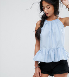 Хлопковый топ-трапеция ASOS PETITE - Синий