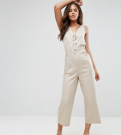 Хлопковый комбинезон со шнуровкой ASOS TALL - Синий