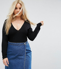 Боди ASOS CURVE 3/4 - Черный