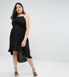 Платье с асимметричным краем Boohoo Plus - Черный