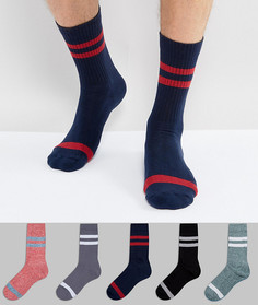 5 пар носков из крученой пряжи ASOS - Мульти