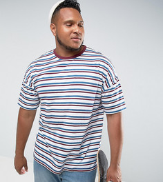 Oversize-футболка в полоску ASOS PLUS - Белый
