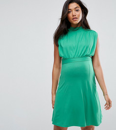 Платье мини с высоким воротом ASOS Maternity NURSING - Зеленый