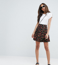 Короткая расклешенная юбка с цветочным принтом ASOS TALL - Мульти