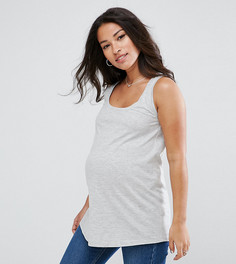 Длинный топ на лямках ASOS Maternity - Серый