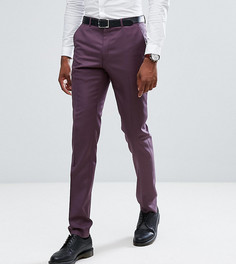 Фиолетовые зауженные брюки из 100% шерсти ASOS TALL - Фиолетовый
