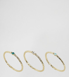 Набор позолоченных колец с камнями Orelia - Золотой