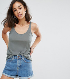 Свободная майка на тонких бретельках ASOS PETITE - Зеленый