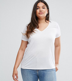 Легкий топ с V-образным вырезом ASOS CURVE - Белый