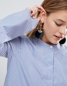 Броские серьги с дисками и планками ASOS - Золотой