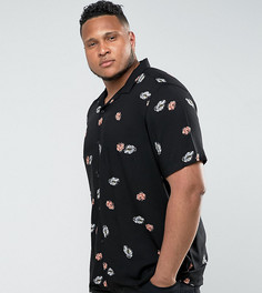 Рубашка классического кроя из вискозы с цветочным принтом ASOS PLUS - Черный