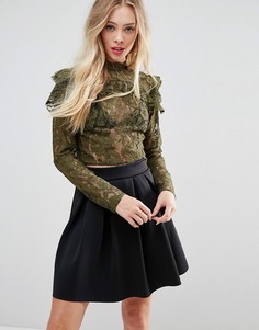 Кружевной кроп-топ ASOS Premium - Зеленый