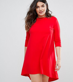 Платье из крепа с асимметричным подолом Club L Plus - Красный