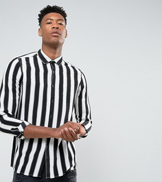 Рубашка классического кроя в полоску ASOS TALL - Черный