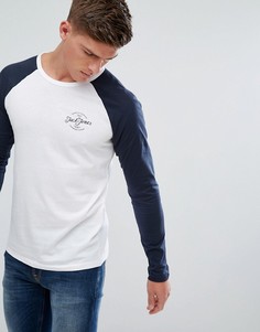 Футболка с рукавами реглан и принтом на груди Jack and Jones - Белый
