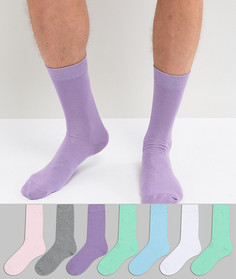 7 пар носков пастельных цветов ASOS - Мульти
