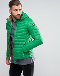 Короткая дутая куртка с капюшоном Puffa - Зеленый